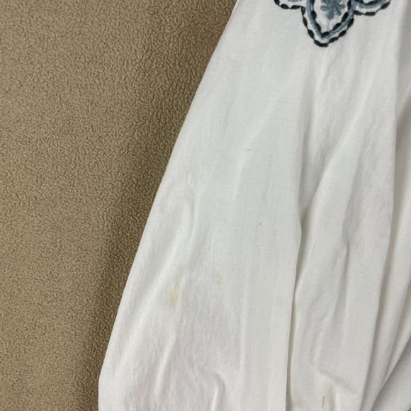 Roar Shirt Mens Extra Large White Embroidered Buckle Wings Crosses Long Sleeve - Picture 5 of 16